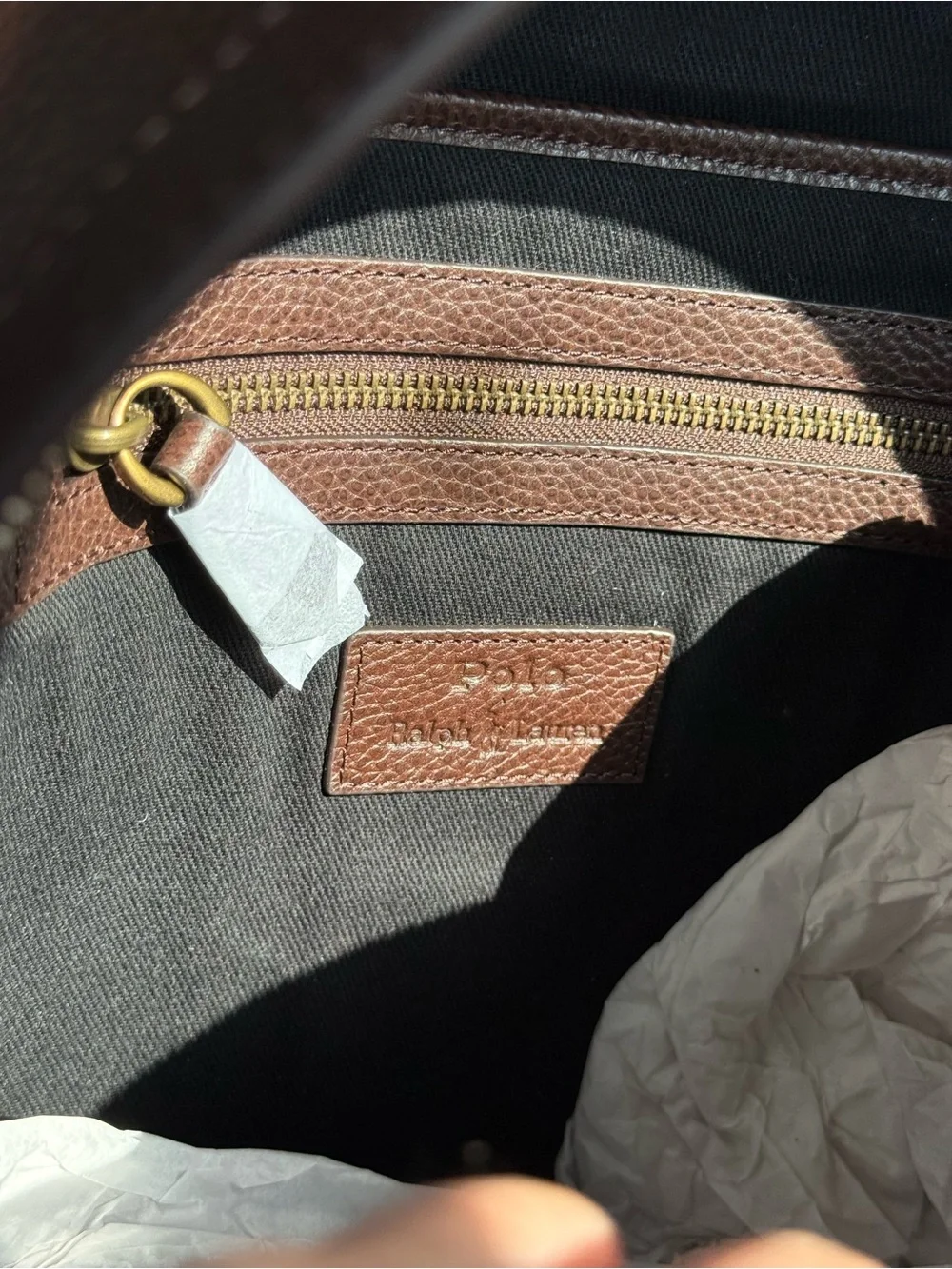 Polo Ralph Lauren Pebbled Leather Backpack. New with tags